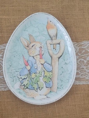 Beatrix Potter Peter Rabbit Egg Shaped Plate, Pottery Barn Kids Melamine, 2016