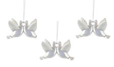 Christmas Tree Decorations White Bird Dove of Peace Pair Love