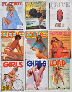9 Magazines érotiques Playboy Privé Club Superclub Girls Lord - Fin Années 1970'