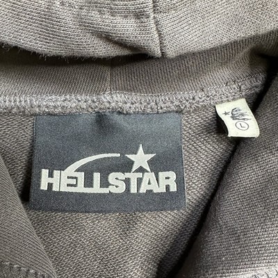 Washed Grey Hellstar Zip Up Hoodie Sweatshirt Authentic Original