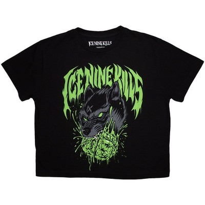 Damen Ice Nine Kills Wolf Crop Top Official Tee T-Shirt