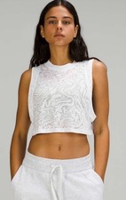 Lululemon Womens All Yours Crop Tank Top Veil White Size 8 Lightweight fabric