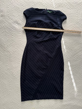 Lauren Ralph Lauren Pinstripe Sheath Dress Navy Blue Sleeveless Women's Size 2