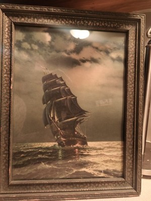 Vintage ''Old Ironsides'' #3055  1927 piece by Gordon Grant / USS Constitution