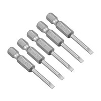 "5Stk. Magnetisch SL3 Schlitz Kopf Schraubendreher Bit 1/4\" Hex Schaft 50Mm LäNge"