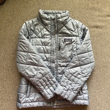 Patagonia Nano Full Zip Puffer Jacket Steam Blue Quilted Hiking Kids S 7-8 