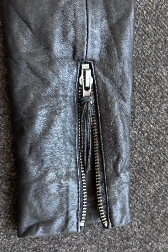 MUUBAA Chaqueta de Cuero para Mujer Cuero de Cordero Motociclista Moto Chaqueta Cremalleras Talla 2/XS (balla Foto 4 de 4
