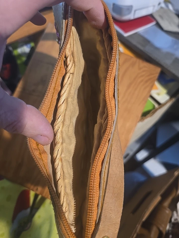 Cartera de bolsillo de cosméticos tejida a mano vintage Foto 4 de 4