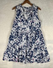 Gap Floral Tiered Ruffle Babydoll Boho Beach Resort Dress Sz L Summer Spring