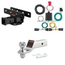 CURT Trailer Hitch Tow Package With 2in Receiver, Wiring, 45295 Ball Mount-13564