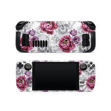 Steam Deck Full Wrap Vinyl Skin - Cranium Rose Skull Design 3M Decal