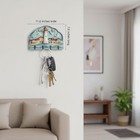Modern Wooden Key Organizer with 4 Hooks for Wall Storage Rack