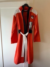 Star Wars REBEL ALLIANCE Orange Fleece BATHROBE With HOOD Size S/M