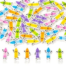 60Pcs Crayon Mini Erasers for Kids Bulk, Colorful Cartoon Crayon Cute Pencil ...