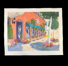 Dorothy Spangler Serigraph Cafe Rodeo c1990s Beverly Hills