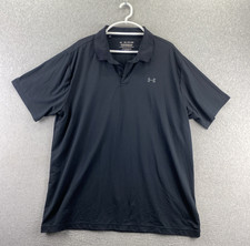 Under Armour 2XL Black Performance Polo Short Sleeve Collared Polyester Men