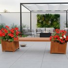 2in1 Gartenbank mit 2 Blumenkästen Holzbank Blumenkasten Holz Garten Bank WOW