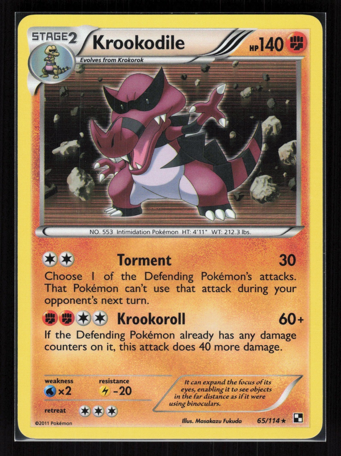 Krookodile Holo Holo Rare Pokemon Black and White 65/114 MP