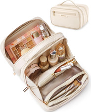 Travel Makeup Bag, Make up Bag with Multiple Compartments for Organizer, Durable