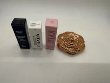 PRADA Monochrome Hyper P56 NOTTE, DIOR VELVET, KYLIE 300 Lipsticks, Mirror 4PCS