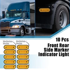 Front Rear Side Marker Light 2 LED for Truck Camper Van RV Amber (Set of 10)