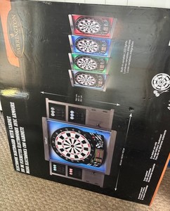 New Barrington Electronic Dartboard with Cabinet with 12 Soft-Tip Darts - Indoor