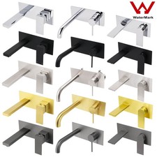 Watermark Round/Square Wall Mount Basin Mixer Bath Spout Tap Vanity Sink Faucet