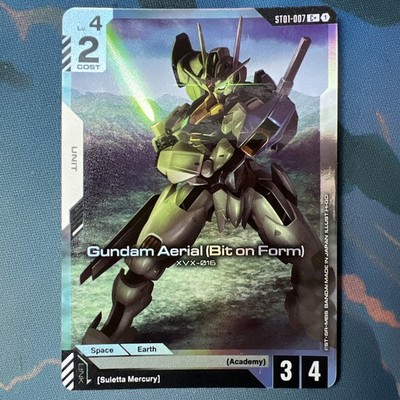 Gundam TCG Gundam Aerial (Bit on Form) Alt Art  ST01-007 C+ English Mint  