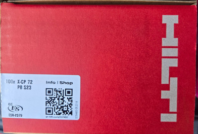 Hilti X-CP 72 P8 S23 Sill Plate 2-7/8 in Hot Dipped Galvanized Nails Box of 100