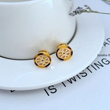 2026 Tory Burch Hollowed-Out Letter Metal Stud Earrings  TB Series