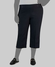 JM Collection Women's Gray Tummy Control Pull-On Capri Pants Plus Size 1X