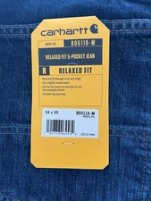 4pairs($100) Carhartt Relaxed Fit Jeans Men’s 34x30 BD5119-M 5 Pocket Denim New
