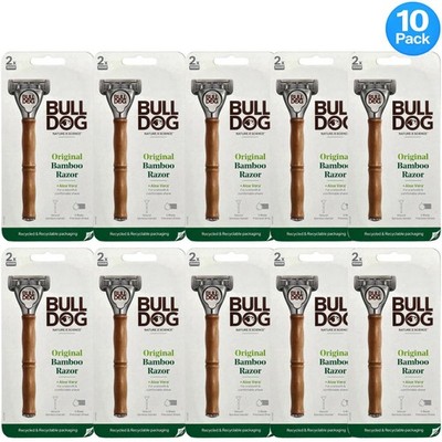 Bulldog Original Bamboo Razor 2-Blade + Aloe Vera 10 Pack - New