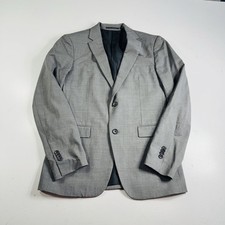 Theory Wool Sport Coat Blazer Two Button Mens 40R Suit Jacket Stretch Gray