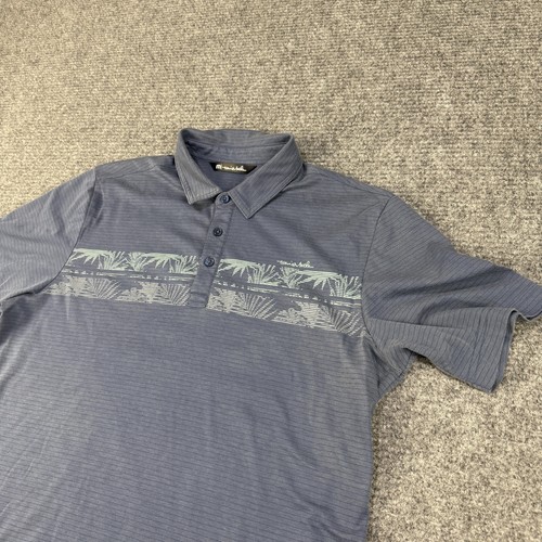 TravisMathew Poloshirt Herren Large blau Palmenstreifen Golf Performance Stretch - Bild 3 von 10
