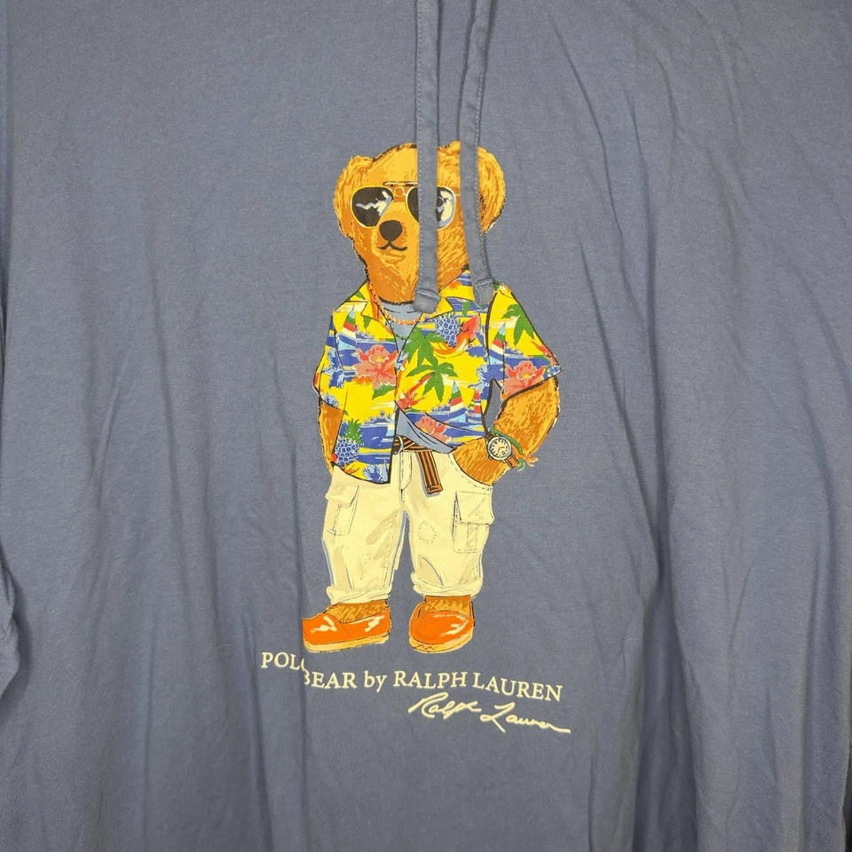 Polo Ralph Lauren Polo Bear Jersey Hooded T-Shirt Men's Size 3XLT Preppy Casual - Image 3 of 4