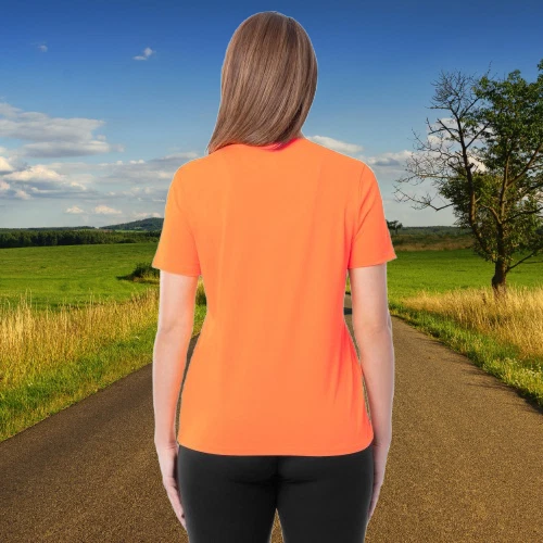 Athletic Works Women's SIZE XL 16-18 Active Texture Knit V-Neck Tee Orange NEW - Picture 4 of 24