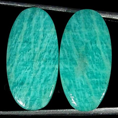 19.10Cts Natural Amazonite Pair Loose Gemstone Shape Oval Size 11x22x4mm