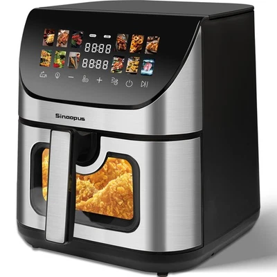 SINAOPUS 9L Multifunktionsofen Airfryer, 1800W XXL Heißluftfritteuse LED Display