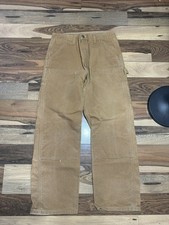 Vintage 1990s Carhartt Double Knee Pants 32x30 Tan Carpenter Canvas Distressed