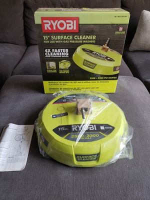 #ad Ryobi 15#x27;#x27; 2500 3300PSI Surface Cleaner attachment for gas pressure washers. $39.99
