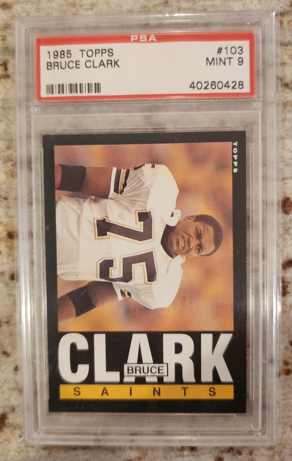 1985 Topps #103 Bruce Clark Saints PSA 9 MT