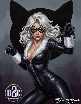 One of A kind Acrylic Painting/Marvel's Black Cat