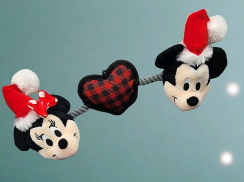 NwT Disney & Friends ~ Santa Mickey & Minnie Mouse~ Squeaker Tuggable ...