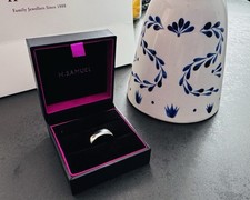 H Samuel Platinum 6mm Extra Heavy Court Ring 10g Size T - RRP £1599 with Box