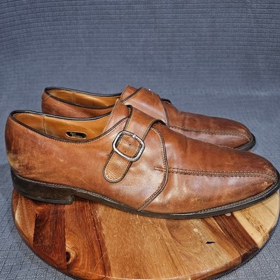 Allen Edmonds Mora Men's Dress Shoes 11.5 D Brown Leather Single Monk Strap