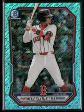 2026 Bowman #BCP-27 Franklin Arias Chrome Prospects Aqua Shimmer Refractor #/125