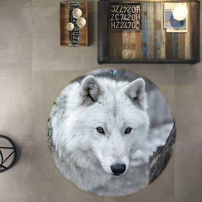 3D PAnimal White Wolf NAO5681 Game Rug Mat Elegant Photo Carpet Mat Fay