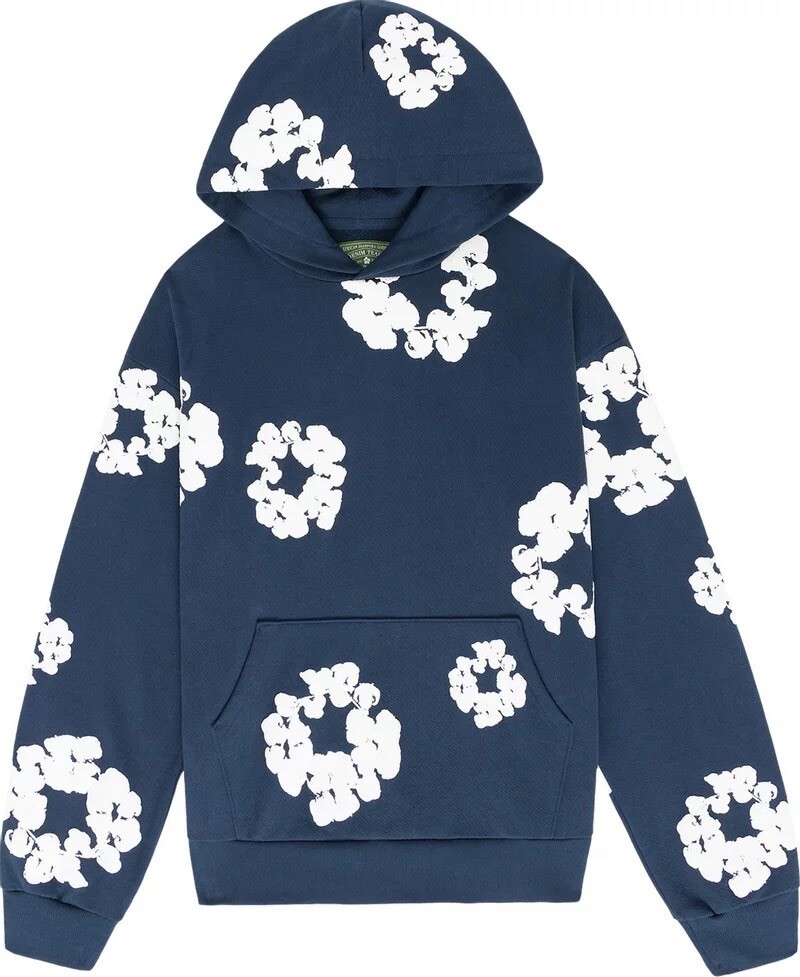 Denim Tears The Cotton Wreath Hoodie Sweatshirt Navy Blue | eBay