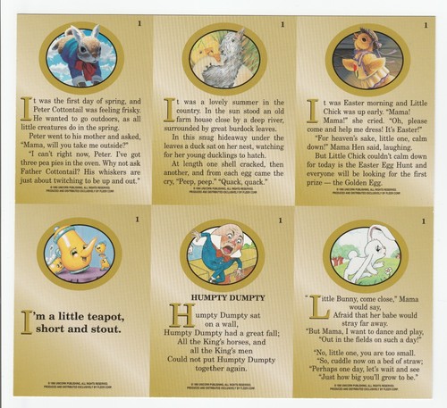 Fleer Holidays Unicorn Publishing 1995 promoción sin cortar hoja de 6 tarjetas 8" x 7,25" - Imagen 2 de 2